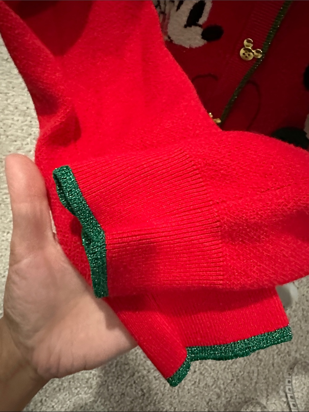 Disney Red Holiday Mickey & Minnie Cardigan Sweater - Picture 2 of 11
